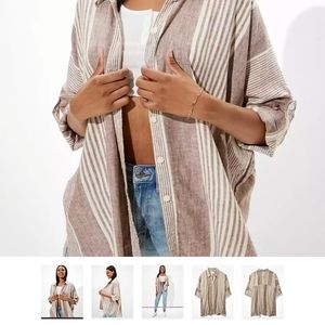 STUNNING AE OVERSIZED LINEN BEACH SHIRT